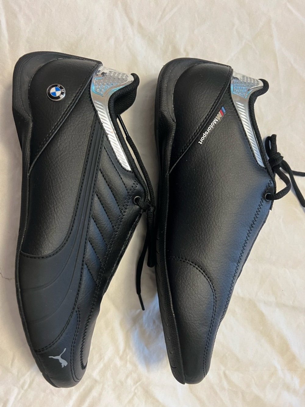 BMW M Motorsport Future Kart Cat leather trainers by PUMA Men's Black Low-Top - Picture 3 of 7
